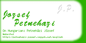 jozsef petnehazi business card
