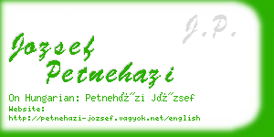 jozsef petnehazi business card